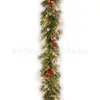 Guirlanda de Frutas Vermelhas de Natal 180cm/ 2,7m Encriptada Vermelha Decoração de Natal Guirlanda de Porta Guirlanda de Porta