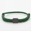 Pulsera de Cuerda Milanés Spot Transfronteriza Palabra en Blanco Sin Palabras Láser Impresión a Color Material Acero Inoxidable Cuerda Trenzada Ajustable Pulsera