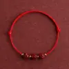 Contas de Cinábrio da Sorte para Vestibulares e Provas de Pós-Graduação, Pulseira de Fio Vermelho Lótus, Pulseira Trançada do Ano Zodiacal para Homens e Mulheres, Atacado