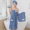 Falda de Baño Estilo Tubo para Mujer, Chaleco sin Mangas de Felpa Coral, Absorbente, No Suelta Pelusa Fácilmente, Se Puede Usar como Toalla de Baño, Secado Rápido y Absorbente