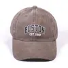 Nueva Gorra de Béisbol Lavada Letra BOSTON Gorra Estampada Hombres y Mujeres Pareja Estudiante Gorra Versátil para Todo