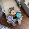 Reloj Empress of the West Hielo Triturado Azul Rojo Rosa Morado Ciruela Verde Menta Saturno Reloj de Mujer Reloj de Pareja