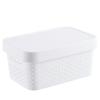 Caixa de armazenamento de mesa empilhável cesto de armazenamento para cozinha e banheiro direto da fábrica cesto de plástico com tampa cor nórdica