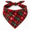 Bandana a Cuadros de Copo de Nieve Navideño para Mascota Babero Personalizado para Perro Bufanda de Cuello para Festival Procesamiento al por Mayor de Fábrica Origen
