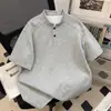 Camiseta de Manga Corta para Hombre de Algodón 270g con Diseño de Empalme Estilo Nuevo de Verano Estilo Coreano Tendencia Camiseta Juvenil Talla Grande