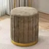 Taburete de Maquillaje Minimalista de Lujo Ligero para Sala de Estar y Dormitorio, Uso en Casa Modelo Nuevo 2025 Taburete Redondo de Madera Maciza, Silla de Tocador Giratoria