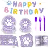 Transfronteiriço Novo Fofo Tema Patinha de Cachorro Dopamina Suprimentos para Festa de Aniversário Decoração Pendurada Bandeirola Arranjo