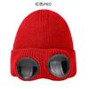 Chapéu Transfronteiriço Outono e Inverno Masculino e Feminino Óculos à Prova de Vento Chapéu de Tricô de Esqui de Veludo Chapéu de Lã Quente Amazon Europa e América
