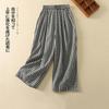 Pantalones casuales a cuadros blancos y negros para mujer, verano, nueva llegada, talla grande, pantalones de pierna ancha, bombachos