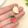 Acessórios para Joias DIY Misturados com 30 Tipos de Pingentes de Frutas em Liga de Zinco com Esmalte Vermelho (Cereja, Morango, Maçã) para Pulseiras e Pingentes