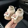 Sapatos e Meias Integrados para Bebê Recém-Nascido 0-1 Ano Menino e Menina Outono e Inverno Sola Macia Espessados Antiderrapantes Proteção para os Pés Algodão Forrado com Lã