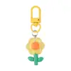 Chaveiro de contas estilo Ins com flores coloridas translúcidas, chaveiro de contas fresco e feminino com um pingente atmosférico