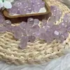 Fio de Contas de Ametista Natural em Formato de Abacaxi com Contas Pequenas de Corte Irregular Pulseira Colar Pingente Feito à Mão