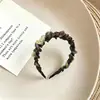Diadema de Malla Gris Estilo Coreano para Otoño e Invierno con Ala Ancha para Mujer, Elegante Diadema Alta para Uso Diario, Nuevo Estilo de Pasador