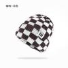 Gorro de Punto Cuadros Tablero de Ajedrez para Mujer Otoño e Invierno Nuevo Estilo Coreano Nicho Gorro de Lana para Cabeza Grande Muestra la Cara Pequeña Gorro Cálido