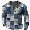 2026 Nova Camiseta Masculina de Manga Longa Europeia e Americana Transfronteiriça Nova Estampa 3D Casual Moda Masculina Tendência Roupa de Primavera e Outono