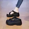 Nuevas Chanclas de Moda de Color Sólido con Tira Cruzada y Suela Gruesa para Mujeres Menudas, Se Pueden Usar en Interiores o Exteriores, Tira Cruzada para Aumentar la Altura