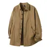 2025 Nuevo Otoño Retro Japonés para Hombre Suelto Manga Larga Casual Ropa de Trabajo Americana Versátil Camisa Chaqueta