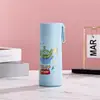 Copo de Vidro Cartoon de Alto Acabamento, Copo de Água de Vidro com Parede Dupla Isolada, Copo Portátil Fofo para Crianças com Alça