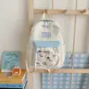 Mochila Estudiante Fresca de Verano Bloque de Color Energía para Secundaria Preparatoria Estilo Padre-Hijo Viaje de Vacaciones Mochila Tamaño Primaria
