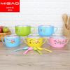 Copo de macarrão instantâneo de aço inoxidável desenho animado tigela de macarrão instantâneo tigela infantil grande com uma alça tigela infantil com duas alças desenho animado xícara de fast food