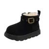 Botas de Neve para Meninas Inverno 2025 Novos Sapatos de Algodão para Neve Infantis para Meninas Outono e Inverno Sapatos com Forro de Lã Grossos Sapatos Grandes de Algodão