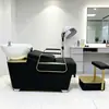 Cama de Lavar Cabelo para Salão, Cama de Lavagem Simples Semi-Reclinável para Salões de Beleza, Venda Direta do Fabricante, Cama de Salão de Beleza Moderna