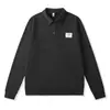 P7103 Nueva colección de otoño de ropa para hombre de tallas grandes: Sudadera de algodón puro de 360G, sencilla y de corte holgado, con diseño estampado y mangas largas, estilo polo.