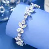 Pulseira Tennis Wisteria de Moissanita para Meninas Prata Versátil Luxo Leve Corrente de Tênis Temperamento Simples Joia de Mão