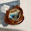 Bolsa Transversal de Veludo de Grande Capacidade, Bolsa Tote de Veludo, Bolsa para Aulas Particulares, Bolsa de Tecido de Ombro Único, Bolsa para Deslocamento de Estudante Universitário