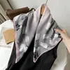 Nuevo Pañuelo Cuadrado de Espiga de 68 cm, Pañuelo de Seda con un Diseño Floral Artístico de Alta Gama, Pañuelo de Algodón y Lino, Protector para Cuello y Cintura, Multiusos