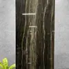 Azulejos de Piso de Pedra de Luxo Estilo Francês Preto Minimalista com Padrão de Mármore 60*120 Azulejos Cerâmicos para Hotéis e Supermercados, Azulejos Brilhantes Cor de Café
