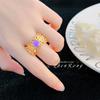 Anillo Retro Francés con Gema de Color Incrustada Estilo Europeo y Americano Lujo Ligero Anillo Tesoro de Color para Mujer Diseño de Moda de Alta Gama