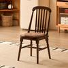 Silla de Comedor Vintage de Madera Maciza Estilo Francés, Silla Individual para Uso Doméstico Estilo Americano con Respaldo, Taburete de Casa de Gama Alta con Respaldo, Windsor