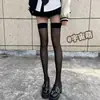 Traje Sexy Puro Deseo Borde Negro Rojo Tubo Largo Moderno Celebridad de Internet Jk Tubo Alto Medias de Encaje Hasta la Rodilla Mujer Ins
