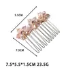 Pente de Cabelo com Contas de Cristal Doce Rosa 2026 Novo Estilo Grampo Antiderrapante para Arrumar Cabelos Soltos, Pente Reverso Elegante Fofo
