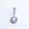 Anillo para ombligo con sentido avanzado Europa y Estados Unidos juego circonita rosa redondo uña para ombligo joyería para perforación fabricantes transfronterizos venta al por mayor personalizado