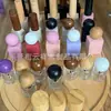 Botella de Perfume de 30ML50ml Tapa de Madera Spray Hidratante Tapa Redonda Botella de Vidrio Colorida Tapa de Madera para Perfume Puede Añadir L