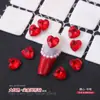 Decoraciones para Uñas con Pedrería Roja de Forma Irregular y Punta Inferior para Año Nuevo, Decoraciones para Uñas con Corazón Torcido Huevo de Paloma Caramelo de Hielo, Pedrería para Uñas al Por Mayor