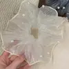 Xuxinha de princesa sereia estilo coreano com miçangas, brilhante e atmosférica, xuxinha grande de nicho, acessório de cabelo para viagem
