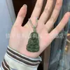 Colgante de Buda de Jade Hetiano Jadeíta Natural, Colgante de Cerradura de Nube Propicia de Calabaza Guanyin de Jade Hetiano, Colgante de Jade para Hombres y Mujeres