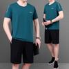 Camiseta de Gelo de Seda de Manga Curta para Meia-Idade e Idosos 2026 Nova Roupa Esportiva Solta Fato Casual de Pai para Homens