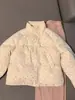Nueva chaqueta corta de plumón estilo coreano de ChuWu para invierno, con estampado de flores pequeñas, cuello alto y acolchado grueso para mujeres menudas