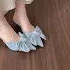 Primeiro Encontro com Sapatos de Salto Alto: Sapatos de Salto Baixo Pontudos com Laço Estilo Francês para Mulheres, Novo Modelo de Início de Primavera, Elegantes Sapatos Fechados de Salto Kitten Estilo Coreano