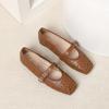 Zapatos de Ballet Casuales de Cuero Calados Nuevos de Primavera/Verano Transfronterizos para Mujer, Punta Cuadrada, Corte Bajo, Cómodos, Estilo Retro, Zapatos Individuales AliExpress