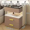 2026 Mesa de noche inteligente para dormitorio, hogar, carga inalámbrica, cerradura de huellas dactilares, gabinete de noche con almacenamiento, cerradura de contraseña