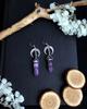 Aretes de Eucalipto Amatista Cristal Blanco Fluorita Verde Plata Luna Naturaleza Creciente Bruja Outlet de Fábrica