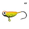 Anzuelos con cabeza de plomo de 6 colores con forma de mosca, anzuelos de pesca en hielo microcoloreados, señuelos blandos para peces, anzuelos para pesca con señuelo