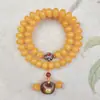 [Lo más vendido en Tik Tok] Pulsera de Rosario de Raíz de Bodhi Amarilla con Doble Círculo, Portátil para Hombres y Mujeres, Venta al por Mayor