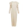 Vestido Casual de Primavera 2026 para Mujer, Estilo Commuter, Plisado, Cuello Redondo, Manga Larga, Corte Delgado, Versátil, Color Sólido, Moderno